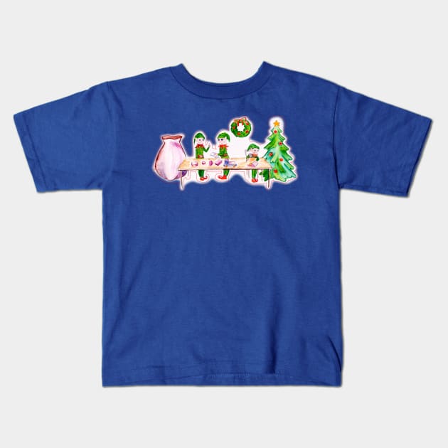 Santa's elves working Kids T-Shirt by holidaystore